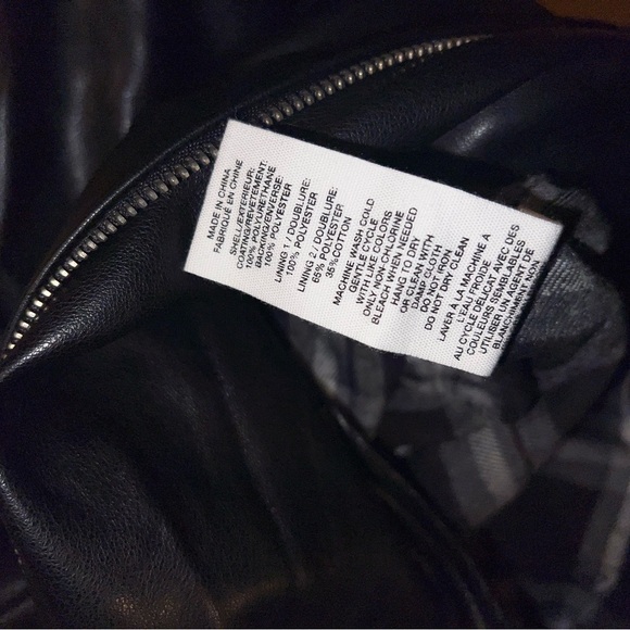 Avec Les Filles - Oversized Faux Leather Cropped Biker Moto Jacket - Size Small - Picture 7 of 7